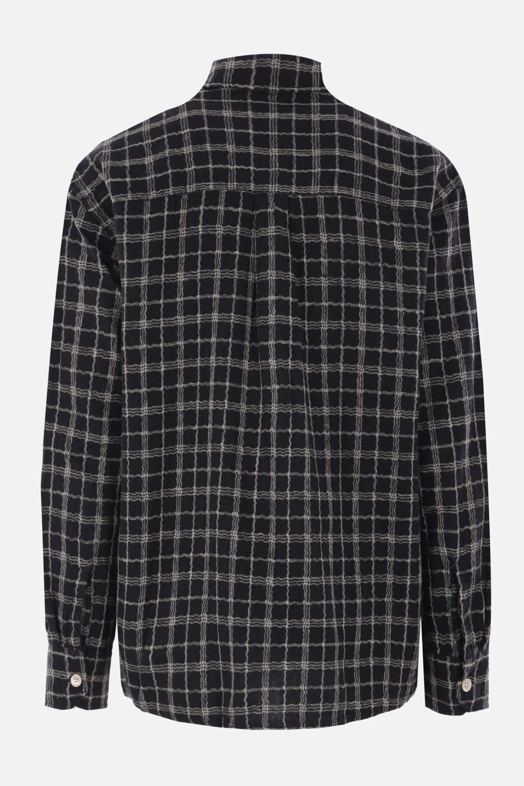 OUR LEGACY Above shirt in cotton and linen checkered fabric