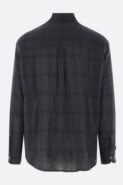 OUR LEGACY Above shirt in cotton and linen with a checkered pattern