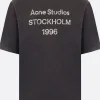 Women ACNE STUDIOS 1996 print cotton and hemp t-shirt