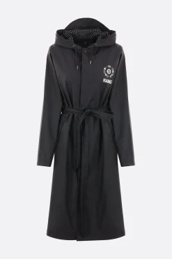 Women RAINS X 10 CORSO COMO A-line coated nylon parka jacket with belt