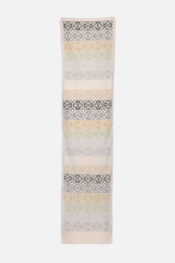 Women LOEWE Anagram Lines wool, silk and cashmere scarf