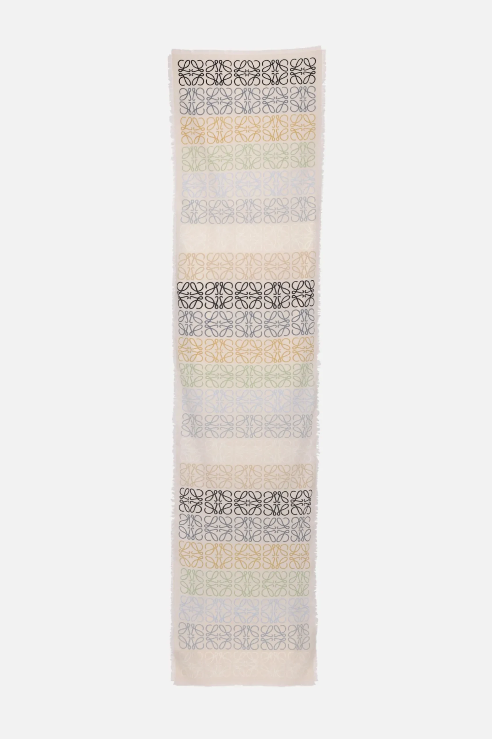 Women LOEWE Anagram Lines wool, silk and cashmere scarf