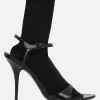 Women BALENCIAGA Avenue Sock sandals in patent leather and knit