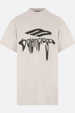 BALENCIAGA 3B Liquefied oversized t-shirt in cotton