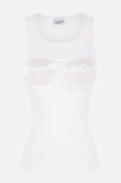 Women VAQUERA Balconette Bra tank top in rib jersey