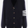 THOM BROWNE 4bar cotton cardigan