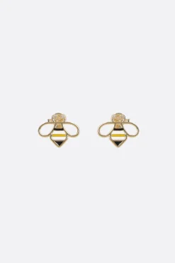 Women ALIITA Bee Brillante earrings in enameled yellow gold