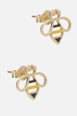 Women ALIITA Bee Brillante earrings in enameled yellow gold