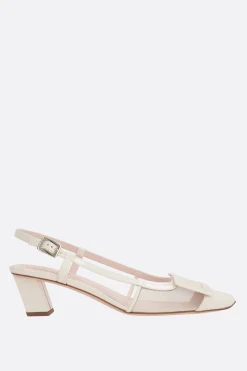 Women ROGER VIVIER Belle Vivier slingbacks in mesh and patent leather