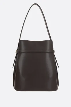 Women TOTEME Belted bucket bag in textured leather