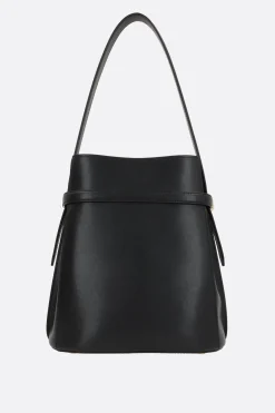 Women TOTEME Belted bucket bag in textured leather