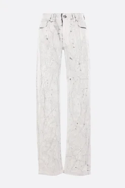 Women MM6 Bianchetto-treated denim jeans