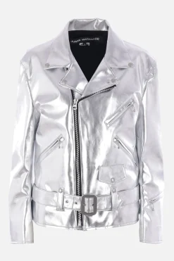 Women JUNYA WATANABE biker jacket in metallized faux leather