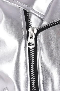 Women JUNYA WATANABE biker jacket in metallized faux leather