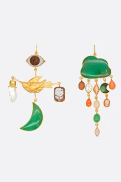 Women GRAINNE MORTON Bird and Cloud drop earrings