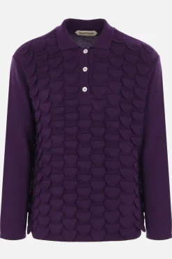 NAMACHEKO Bird Feather polo sweater in wool