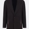 DRIES VAN NOTEN Blunt single-breasted jacket in linen and wool