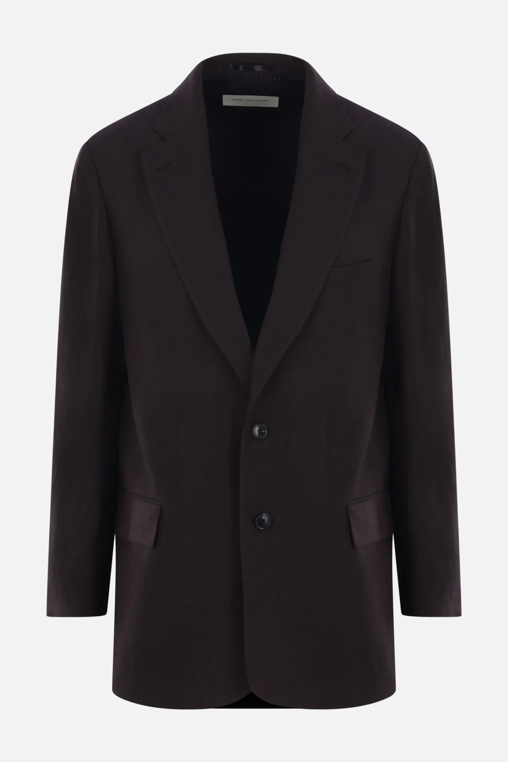 DRIES VAN NOTEN Blunt single-breasted jacket in linen and wool