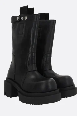 Women RICK OWENS Bogun smooth leather platform boots