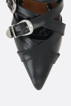 Women TOGA PULLA brushed leather ballerinas with buckles