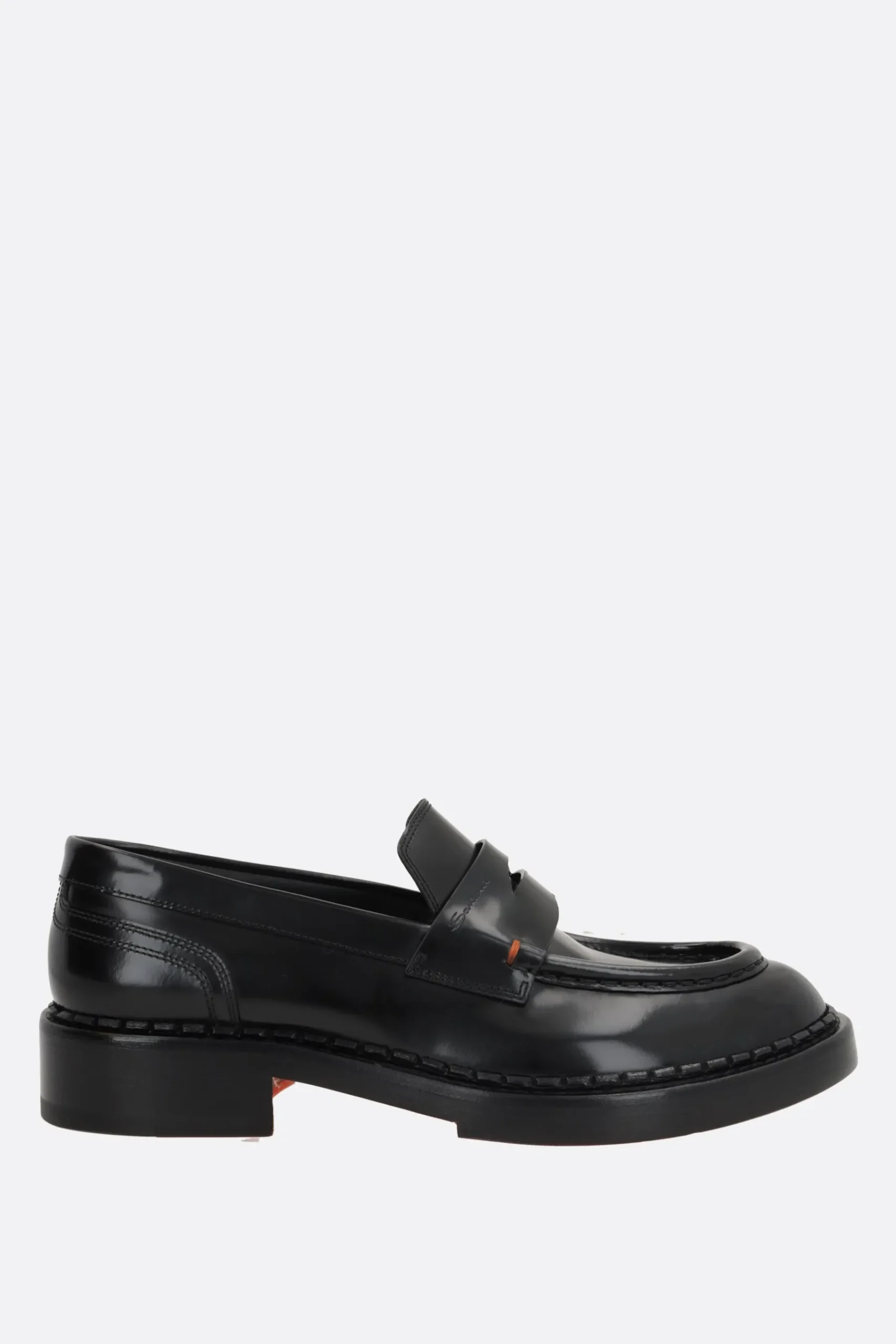 Women SANTONI X 10 CORSO COMO brushed leather penny loafers