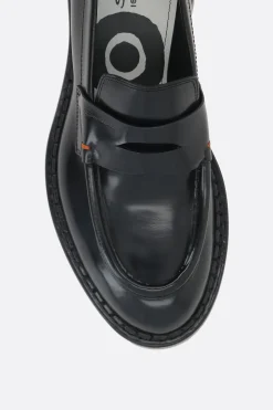 Women SANTONI X 10 CORSO COMO brushed leather penny loafers