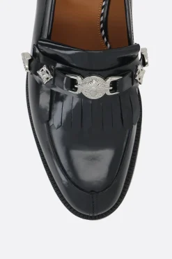 TOGA VIRILIS buckle-detailed brushed leather loafers