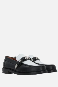 TOGA VIRILIS buckle-detailed smooth leather loafers
