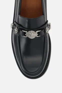 TOGA VIRILIS buckle-detailed smooth leather loafers