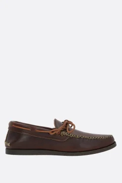 YUKETEN Canoe Moc boat shoes in smooth leather