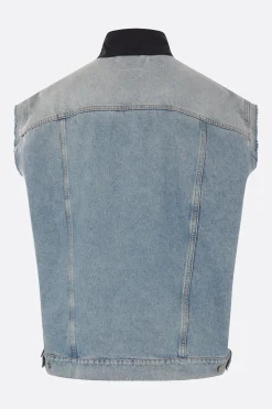 MM6 canvas and denim vest