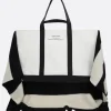 Women UNDERCOVER canvas tote bag with knit insert