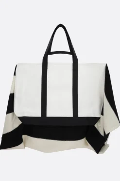 Women UNDERCOVER canvas tote bag with knit insert