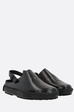 Women HEREU X 10 CORSO COMO Cargol brushed leather slingback clogs