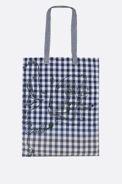 Women TAO COMME DES GARÇONS check cotton tote bag with graphic print