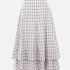 Women LOEWE check poplin double-layer skirt