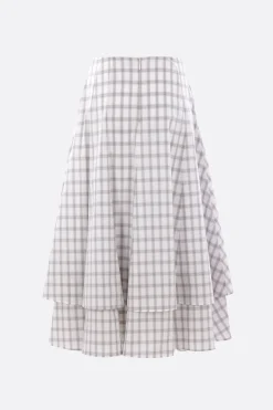 Women LOEWE check poplin double-layer skirt
