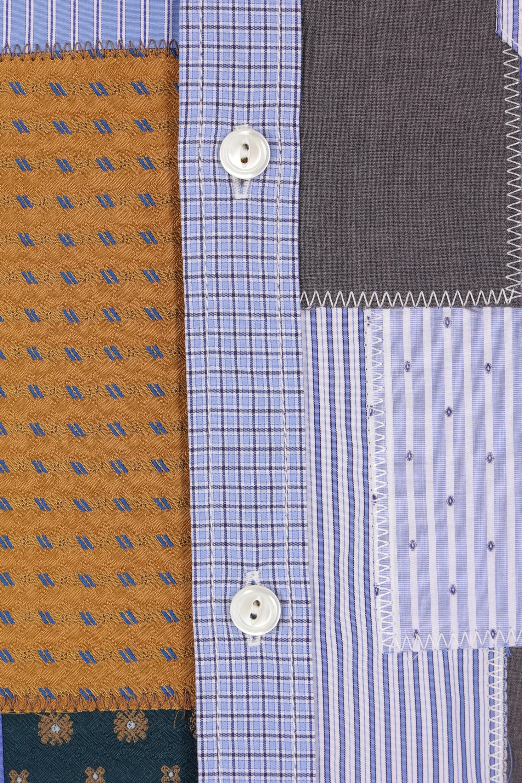 JUNYA WATANABE MAN check poplin patchwork shirt