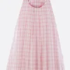 Women LOEWE checkered cotton mini dress