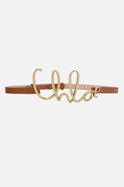 Women CHLOÉ Chloé Iconic thin belt in smooth leather