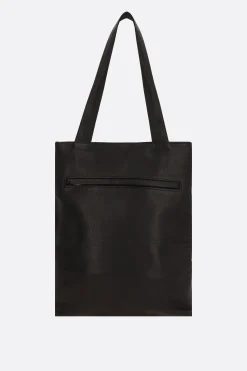 Women DISCORD YOHJI YAMAMOTO Clasp small grainy leather tote bag