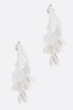 Women PLAN C clip-on earring with sequin fringes