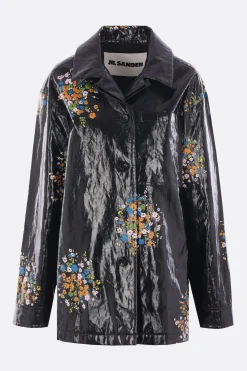 Women JIL SANDER coated linen jacket with floral print