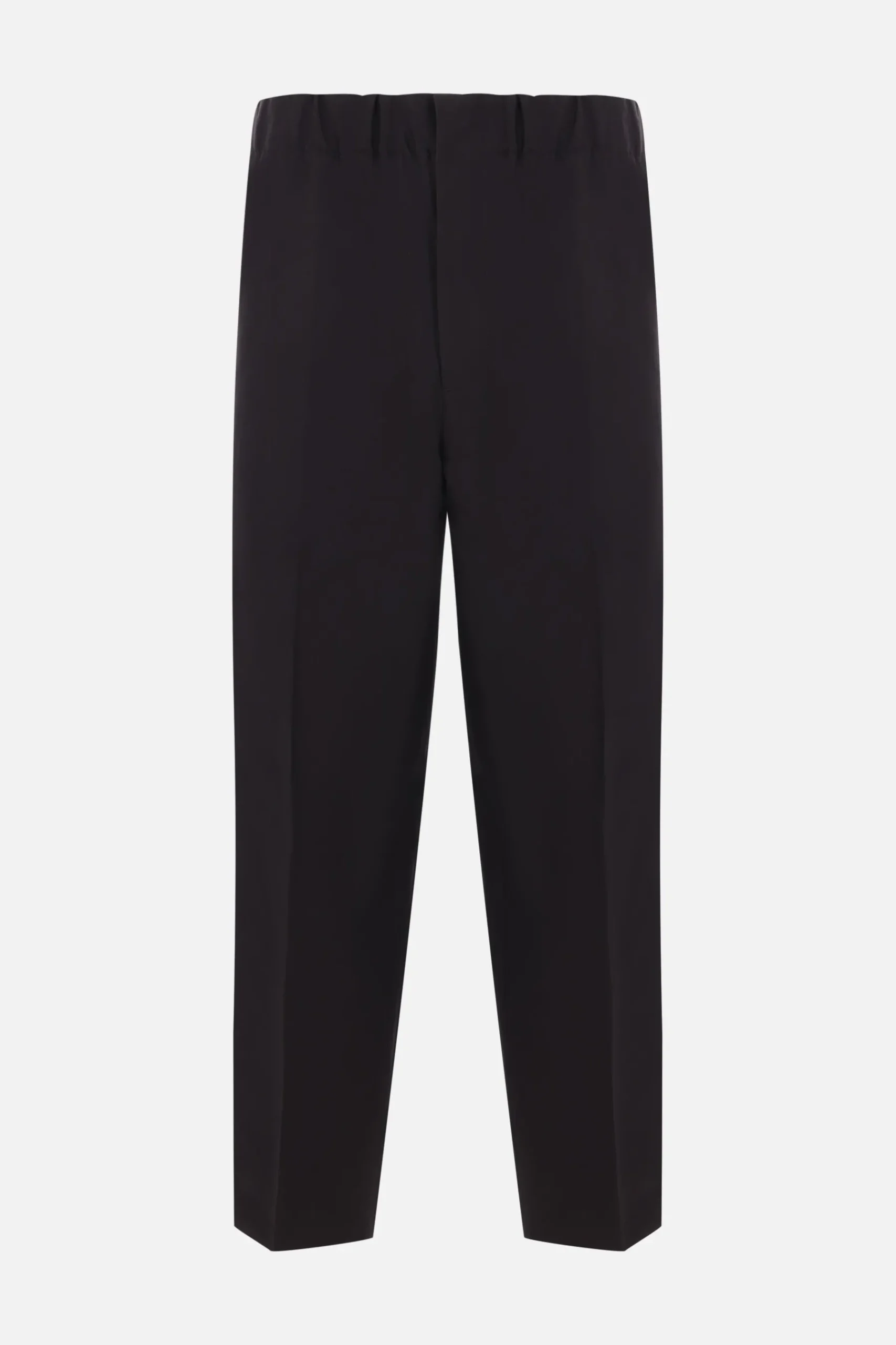 JIL SANDER compact cotton cropped trousers