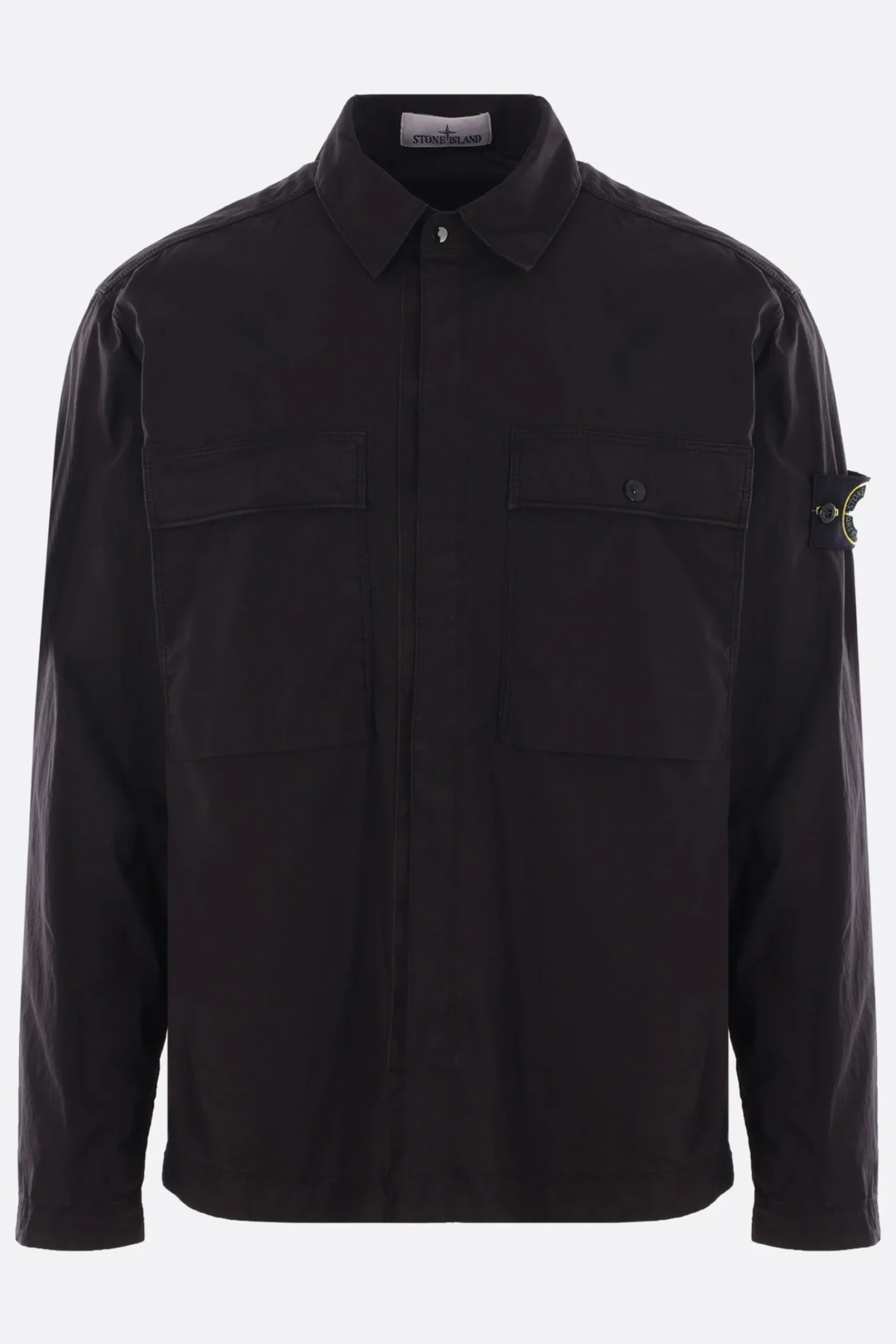STONE ISLAND cotton shirt with logo badge