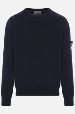 STONE ISLAND cotton sweater with logo badge