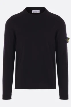 STONE ISLAND cotton sweater with logo badge