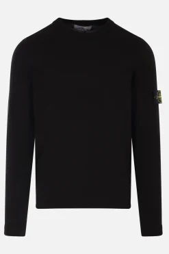 STONE ISLAND cotton sweater with logo badge