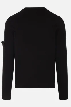 STONE ISLAND cotton sweater with logo badge