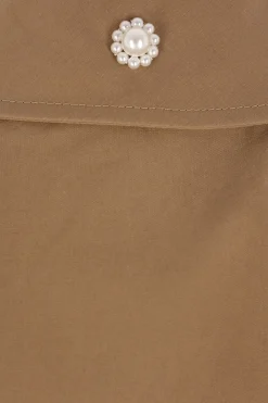 Women SIMONE ROCHA cotton trench coat with Daisy embroidery